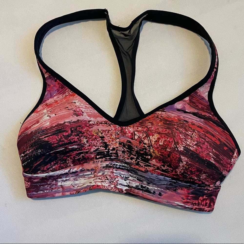 Lululemon Size 6 Speed Up Bra C/D Cup Dahliascape Multi / Black Pink Flower